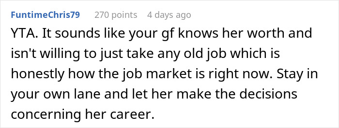 Person Wonders If They&rsquo;re In The Wrong For Criticizing Girlfriend For How She Takes Job Interviews, Gets A Slice Of Honesty Pie Online