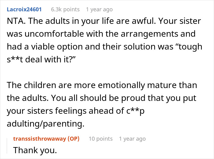 "[Am I The Jerk] For Moving My Trans Sister Into My 'Room' On Our Camping Holiday?"