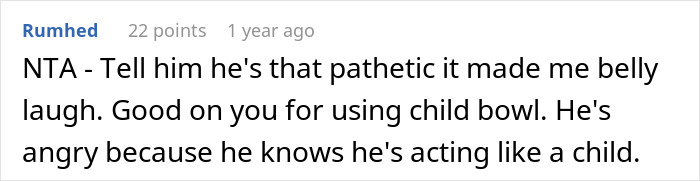 "Am I The Jerk For Putting My Fianc&eacute;'s Food In A Child's Bowl?"