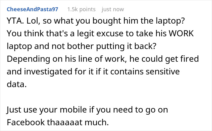 "I Thought He Overreacted": Woman Borrows Her Husband&rsquo;s Work Laptop And Doesn&rsquo;t Get Why He&rsquo;s Mad As She Bought It For Him