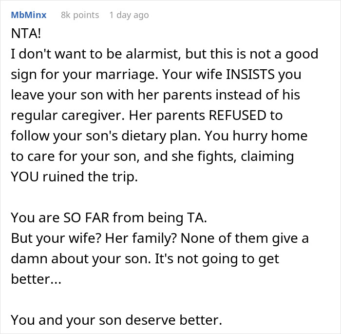 Man Cuts Honeymoon Short After Finding Out That His In-Laws Were Only Feeding His 9 Y.O. Snacks, Gets Blasted By Wife For &ldquo;Always Ruining Things&rdquo;