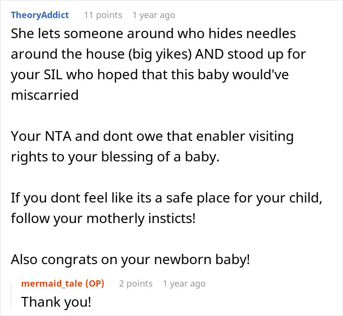 DIL Refuses To Let MIL Babysit Her Newborn Because She Can't Seem To Grasp Just How Dangerous Her Adult Children Are