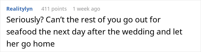 Web Users Are Flabbergasted After Learning ‘Bridezilla’ Is Eager To Serve Seafood At Wedding Despite Best Friend’s Severe Allergy Web Users Are Flabbergasted After Learning ‘Bridezilla’ Is Eager To Serve Seafood At Wedding Despite Best Friend’s Severe Allergy