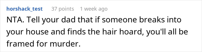 Dad Finds Daughter's Hair In The Trash Instead Of In A Designated Drawer, Gets Upset She's Putting Herself In Danger