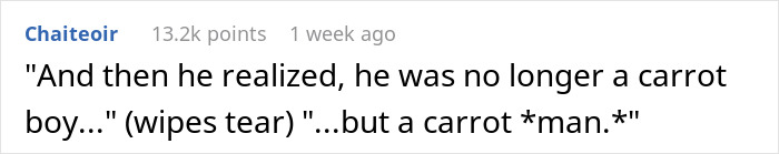 Person Shares How They Held A Grudge Against A Bully For Calling Them "Carrot Boy" Only To Embarrass Themself 29 Years Later At A Class Reunion