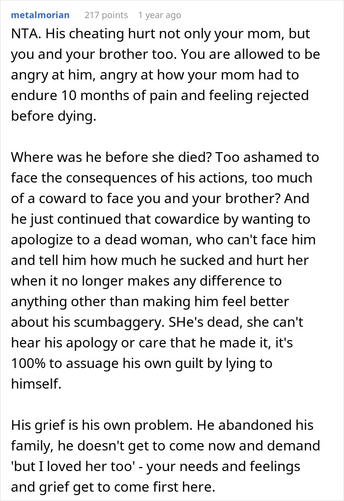 Man Cheats On His Wife With Their Friend, Gets Upset When Their Son Kicks Him Out Of Her Funeral 10 Months Later