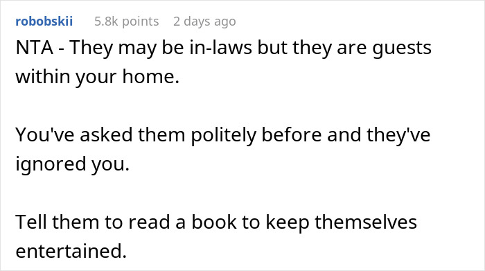 Man Welcomes In-Laws To His House, Puts Parental Controls On His TV To Allow His Kids To Sleep As They Refuse To Keep The Volume Down Man Welcomes In-Laws To His House, Puts Parental Controls On His TV To Allow His Kids To Sleep As They Refuse To Keep The Volume Down