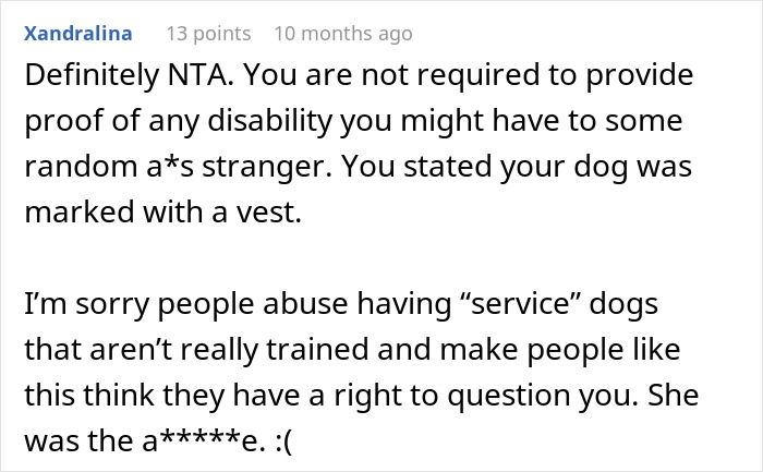 Karen Thinks This Person Has A "Fake" Service Dog, Gets Put In Her Place