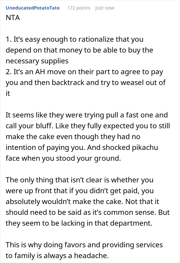 Brother Left Without Wedding Cake Because Sister Wouldn&rsquo;t Do It For Free After He Promised To Pay $400