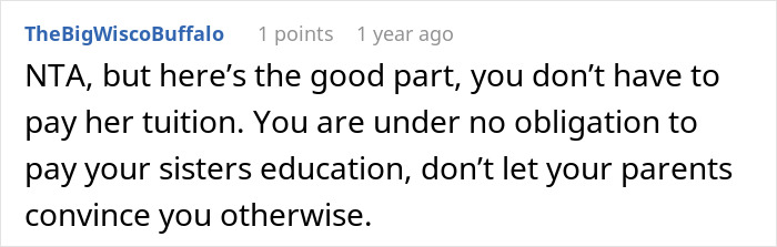 &ldquo;They Then Called Me A Jerk&rdquo;: Person Refuses Parents&rsquo; Request To Pay For Their Sister&rsquo;s College Tuition And Fees