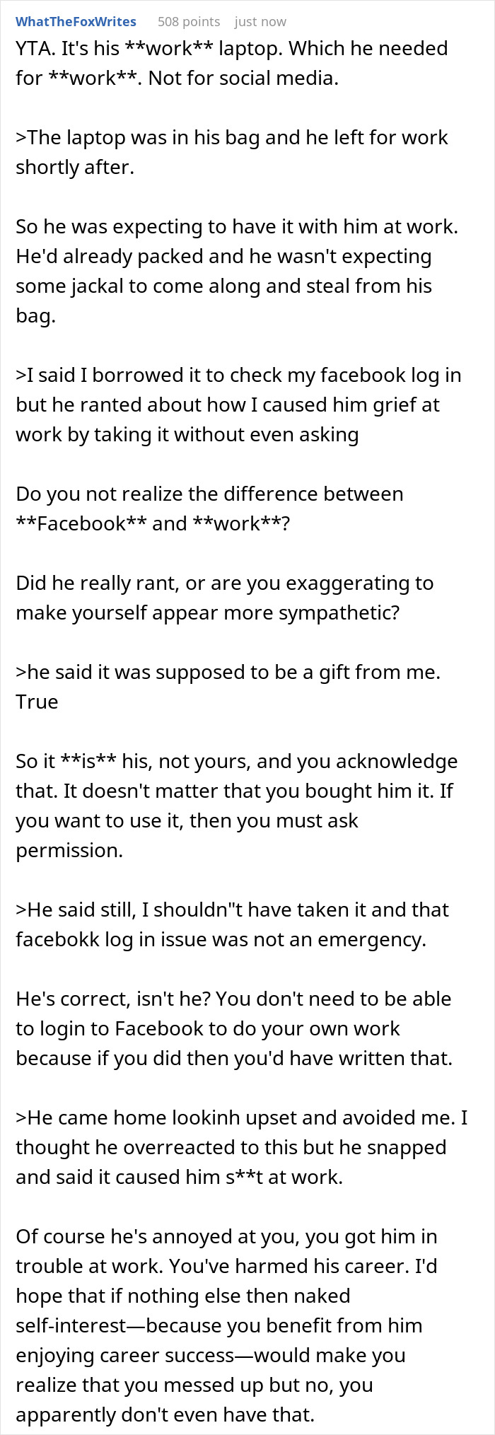 "I Thought He Overreacted": Woman Borrows Her Husband&rsquo;s Work Laptop And Doesn&rsquo;t Get Why He&rsquo;s Mad As She Bought It For Him