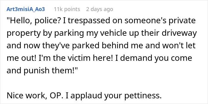Guy Serves Refreshing Revenge After Someone Parks In His Driveway, Blocks Them In And Then Opens Up A Beer
