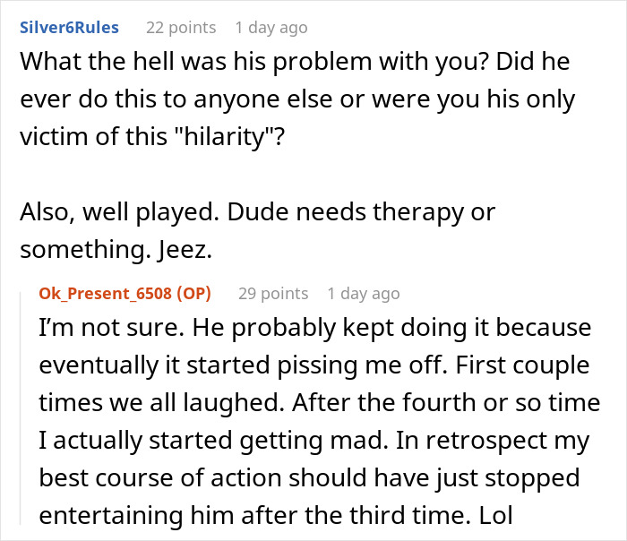 Man Is Fed Up With Coworker Kicking The Bucket He Sits On Out From Under His Butt, Fills It With Nuts And Bolts, Cuts The Bottom Off, And Observes The Chaos