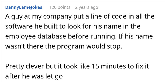 "The Factory Chief Laughed In My Face": Employee Takes Important System They Created With Them When They're Fired "The Factory Chief Laughed In My Face": Employee Takes Important System They Created With Them When They're Fired