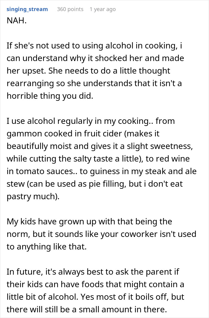 Mom Livid At Finding Out Colleague's Pasta Sauce Recipe Contained Wine As She Served It While Babysitting Her 8 Y.O. Kid Mom Livid At Finding Out Colleague's Pasta Sauce Recipe Contained Wine As She Served It While Babysitting Her 8 Y.O. Kid