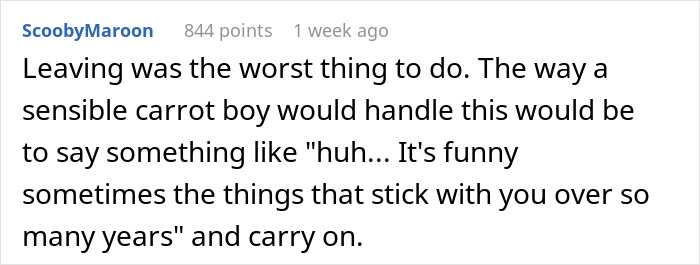Person Shares How They Held A Grudge Against A Bully For Calling Them "Carrot Boy" Only To Embarrass Themself 29 Years Later At A Class Reunion