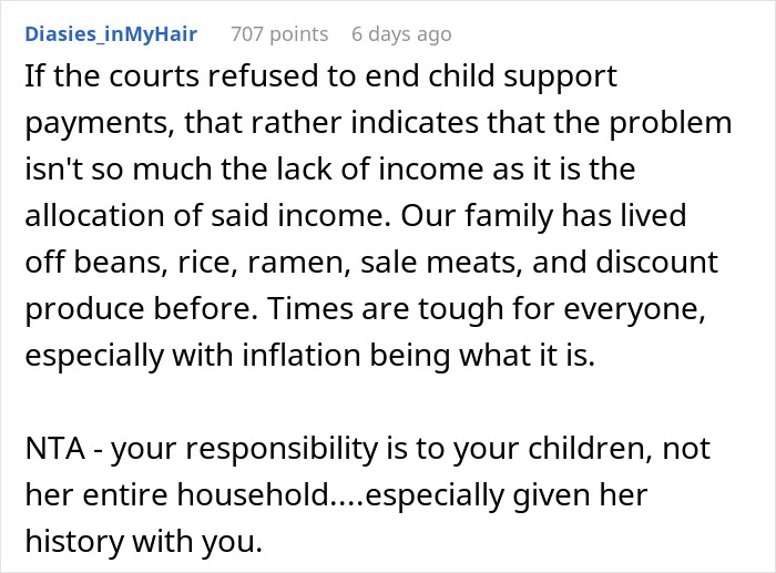 &ldquo;AITA For Telling My Ex-Wife I Don&rsquo;t Care If She And Her Family Starve, That I Am Just Responsible For Our Sons?&rdquo;
