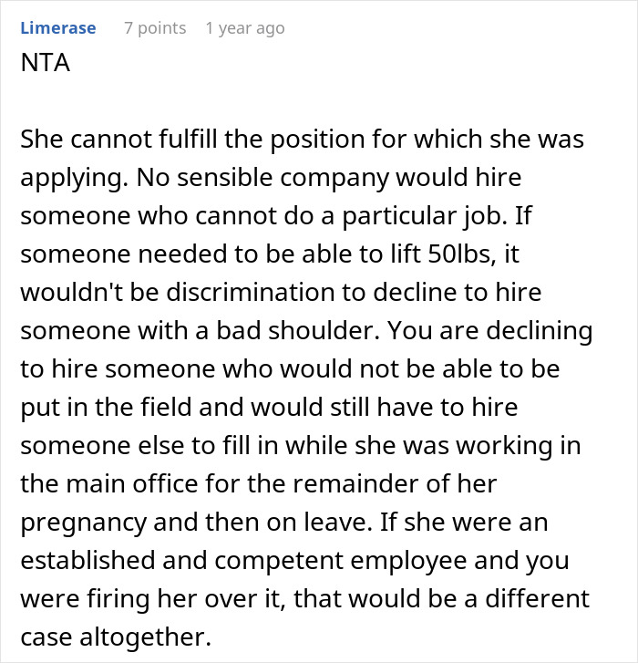 "The Decision Is Perfectly Legal": HR Rejects Candidate Because She's 7 Months Pregnant