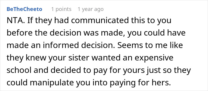 &ldquo;They Then Called Me A Jerk&rdquo;: Person Refuses Parents&rsquo; Request To Pay For Their Sister&rsquo;s College Tuition And Fees