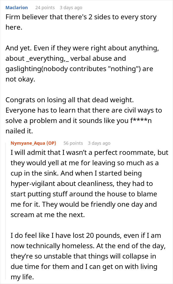 Woman Takes Everything She Owns From The House When Moving Out To Get Back At Mean Roommates Who Were Plotting To Drive Her Out