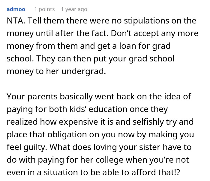 &ldquo;They Then Called Me A Jerk&rdquo;: Person Refuses Parents&rsquo; Request To Pay For Their Sister&rsquo;s College Tuition And Fees
