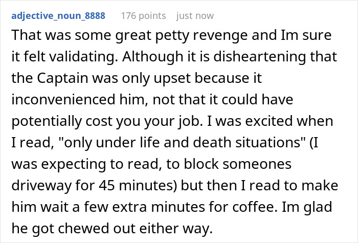 Man Exacts Petty Revenge On A Cop Who Blocked His Driveway And Made Him Come In Late For His Opening Shift