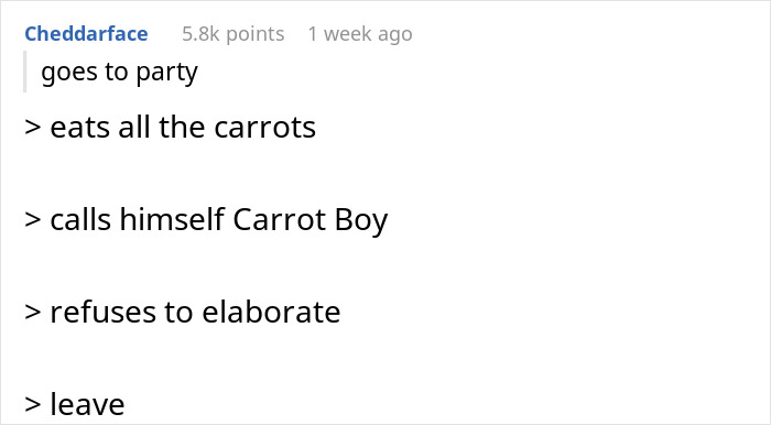 Person Shares How They Held A Grudge Against A Bully For Calling Them "Carrot Boy" Only To Embarrass Themself 29 Years Later At A Class Reunion