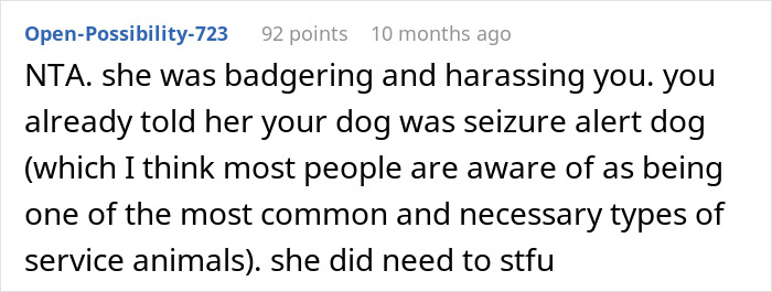 Karen Thinks This Person Has A "Fake" Service Dog, Gets Put In Her Place