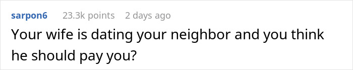 "You're Gonna Lose Her": Dad Expects To Be Paid For Babysitting Daughter While His Wife Hangs Out With Neighbor, The Internet Gives Him A Reality Check "You're Gonna Lose Her": Dad Expects To Be Paid For Babysitting Daughter While His Wife Hangs Out With Neighbor, The Internet Gives Him A Reality Check