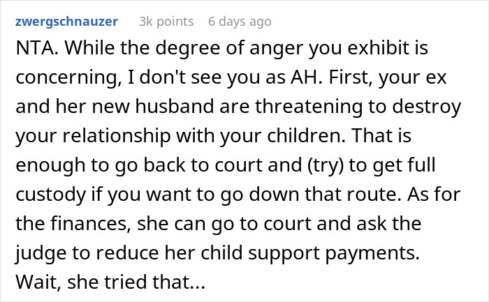 &ldquo;AITA For Telling My Ex-Wife I Don&rsquo;t Care If She And Her Family Starve, That I Am Just Responsible For Our Sons?&rdquo;