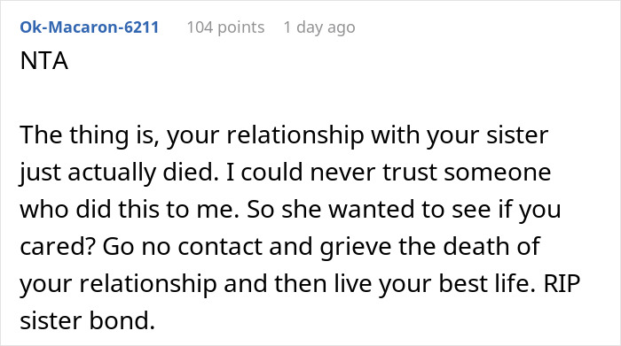 Woman Fakes Her Own Death As &ldquo;A Little Test&rdquo;, Proceeds To Ruin Her Relationship With Her Sister