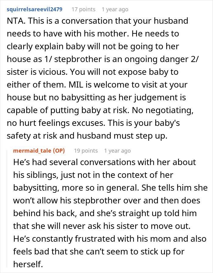DIL Refuses To Let MIL Babysit Her Newborn Because She Can't Seem To Grasp Just How Dangerous Her Adult Children Are