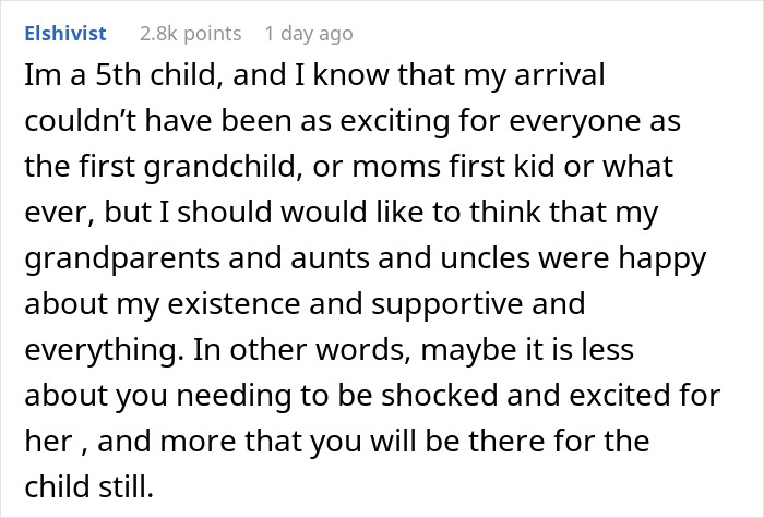 18 Y.O. Asks If She&rsquo;s Wrong For Not Acting Excited When Her Sister Announced Her Fifth Pregnancy