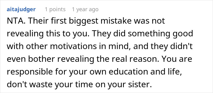 &ldquo;They Then Called Me A Jerk&rdquo;: Person Refuses Parents&rsquo; Request To Pay For Their Sister&rsquo;s College Tuition And Fees