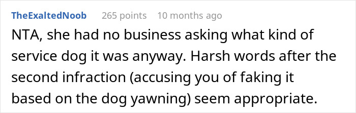 Karen Thinks This Person Has A "Fake" Service Dog, Gets Put In Her Place