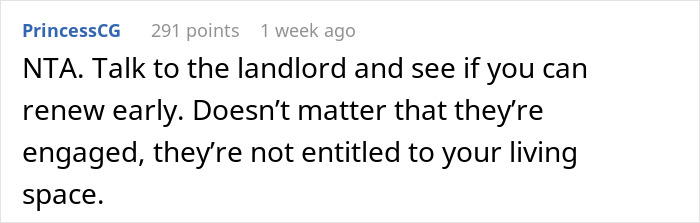 24 Y.O. Woman Refuses To Move Out Of Her Shared Apartment After Her Roommate Gets Engaged, Roommate Gets Livid 24 Y.O. Woman Refuses To Move Out Of Her Shared Apartment After Her Roommate Gets Engaged, Roommate Gets Livid