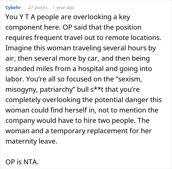 "The Decision Is Perfectly Legal": HR Rejects Candidate Because She's 7 Months Pregnant