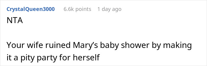 Man Asks If He's A Jerk For Calling Out Wife After She Ruined Her Friend's Baby Shower Man Asks If He's A Jerk For Calling Out Wife After She Ruined Her Friend's Baby Shower