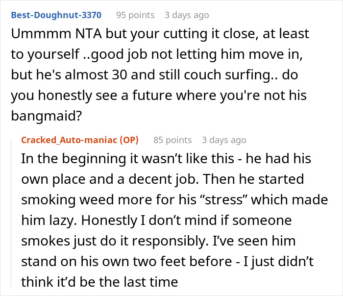 Woman Asks If She's Wrong For Not Allowing Her Unemployed And Homeless Boyfriend To Move In With Her