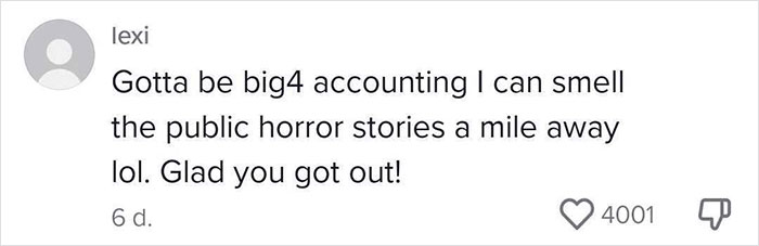 "We All Had To Tell Each Other When We Were Showering": Woman Quits Her ‘Big 4’ Job After Insane Working Conditions, Shares Her Traumatizing Experience In A Viral Video "We All Had To Tell Each Other When We Were Showering": Woman Quits Her ‘Big 4’ Job After Insane Working Conditions, Shares Her Traumatizing Experience In A Viral Video