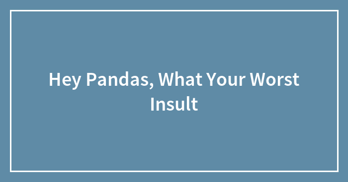 Hey Pandas, What Your Worst Insult
