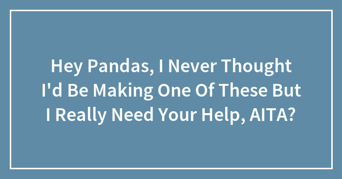 Hey Pandas, I Never Thought I’d Be Making One Of These But I Really Need Your Help, AITA? (Closed)