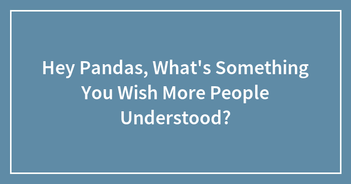 Hey Pandas, What’s Something You Wish More People Understood?