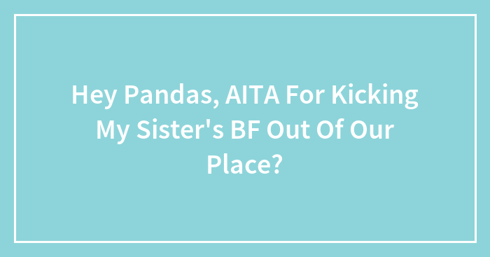 Hey Pandas, AITA For Kicking My Sister’s BF Out Of Our Place?