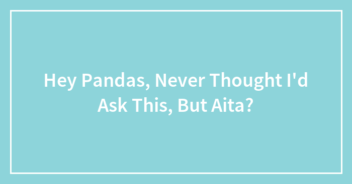 Hey Pandas, Never Thought I’d Ask This, But Aita?