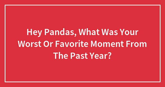 Hey Pandas, What Was Your Worst Or Favorite Moment From The Past Year? (Closed)
