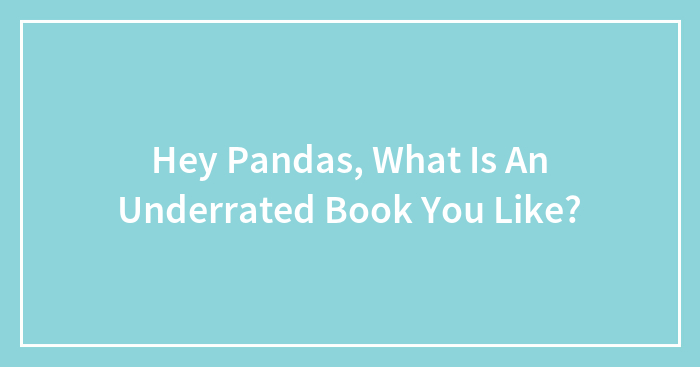 Hey Pandas, What Is An Underrated Book You Like?