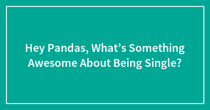 Hey Pandas, What’s Something Awesome About Being Single?