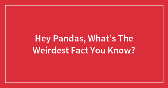 Hey Pandas, What’s The Weirdest Fact You Know?