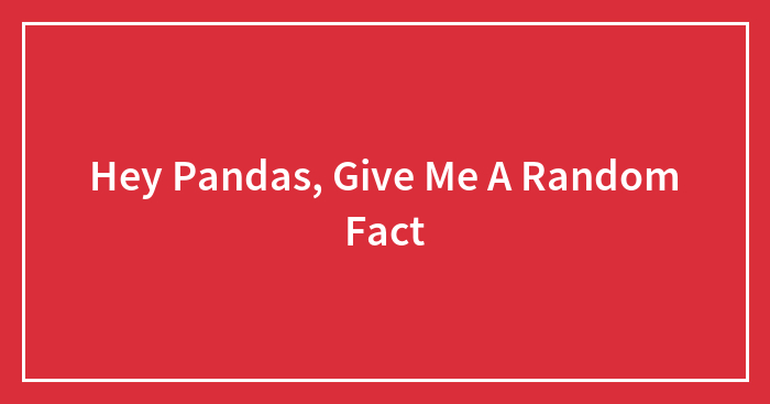 Hey Pandas, Give Me A Random Fact